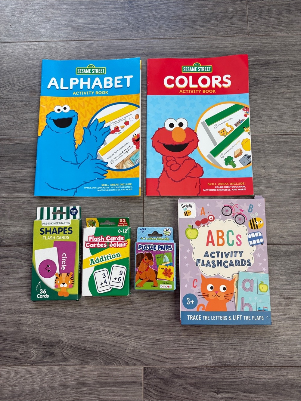 Kids Preschool Learning Bundle Activity Books & Flash Cards Set of 6